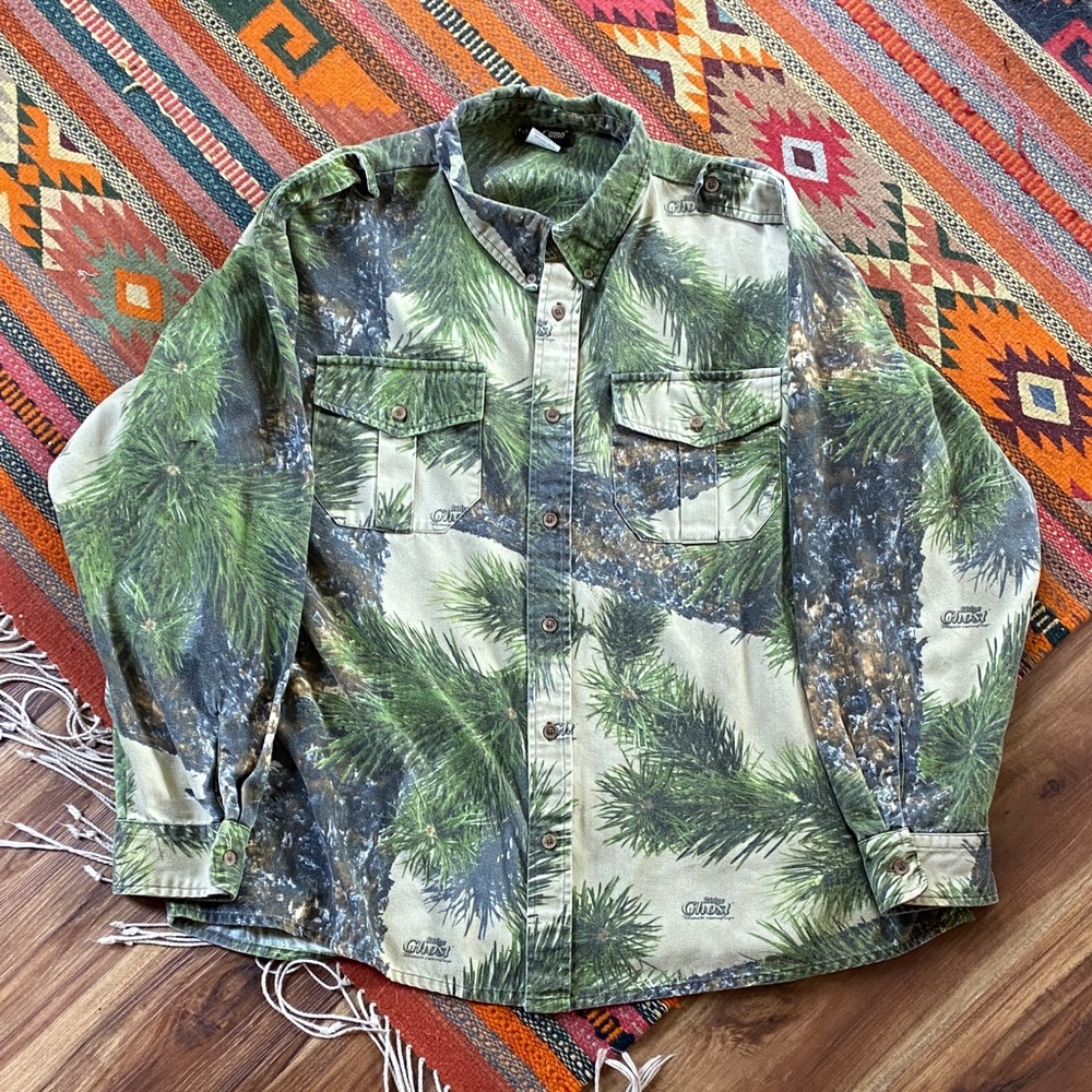 Real Tree Pine button up 00s Green & Tan